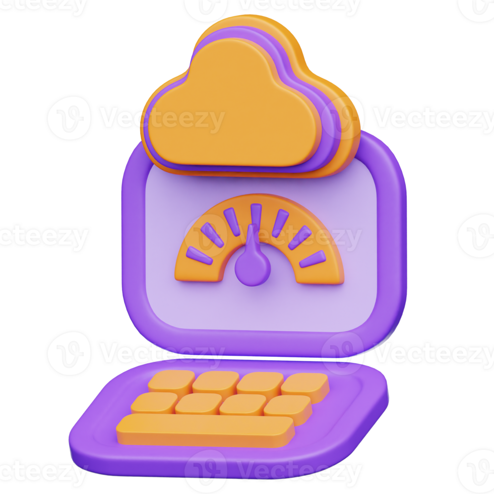 Cloud performance testing 3D Illustration png