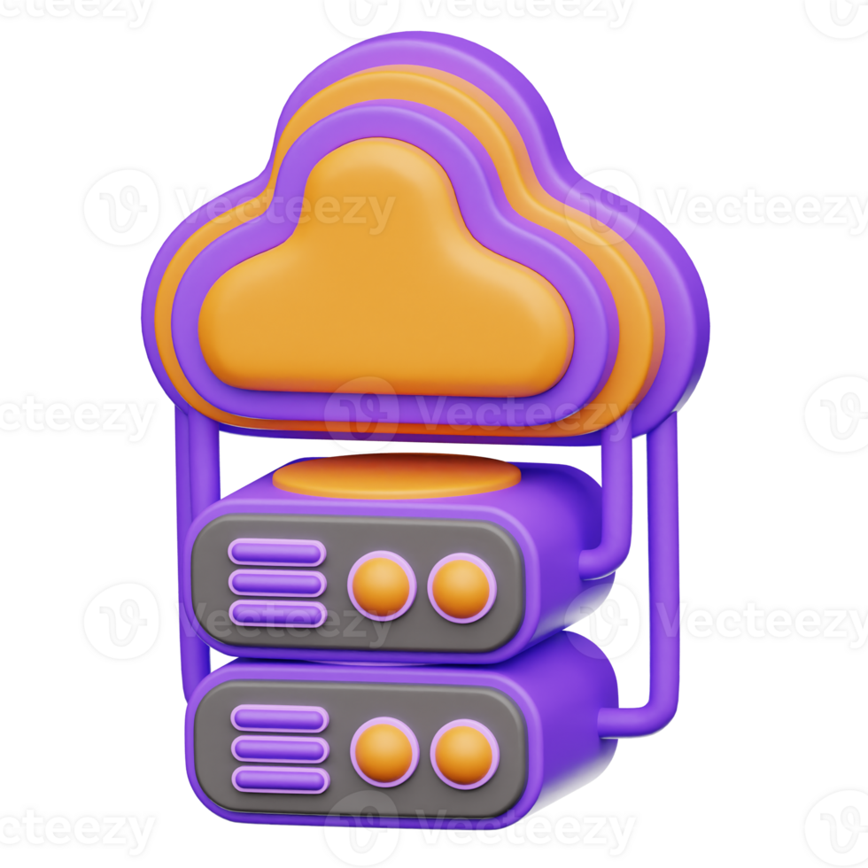 Cloud Computing Server 3D Illustration png