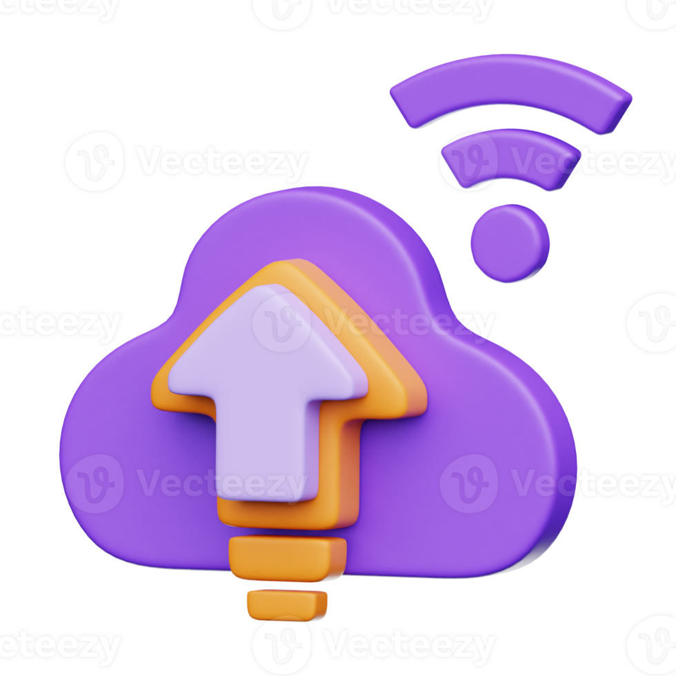 Cloud Upload 3D Illustration png