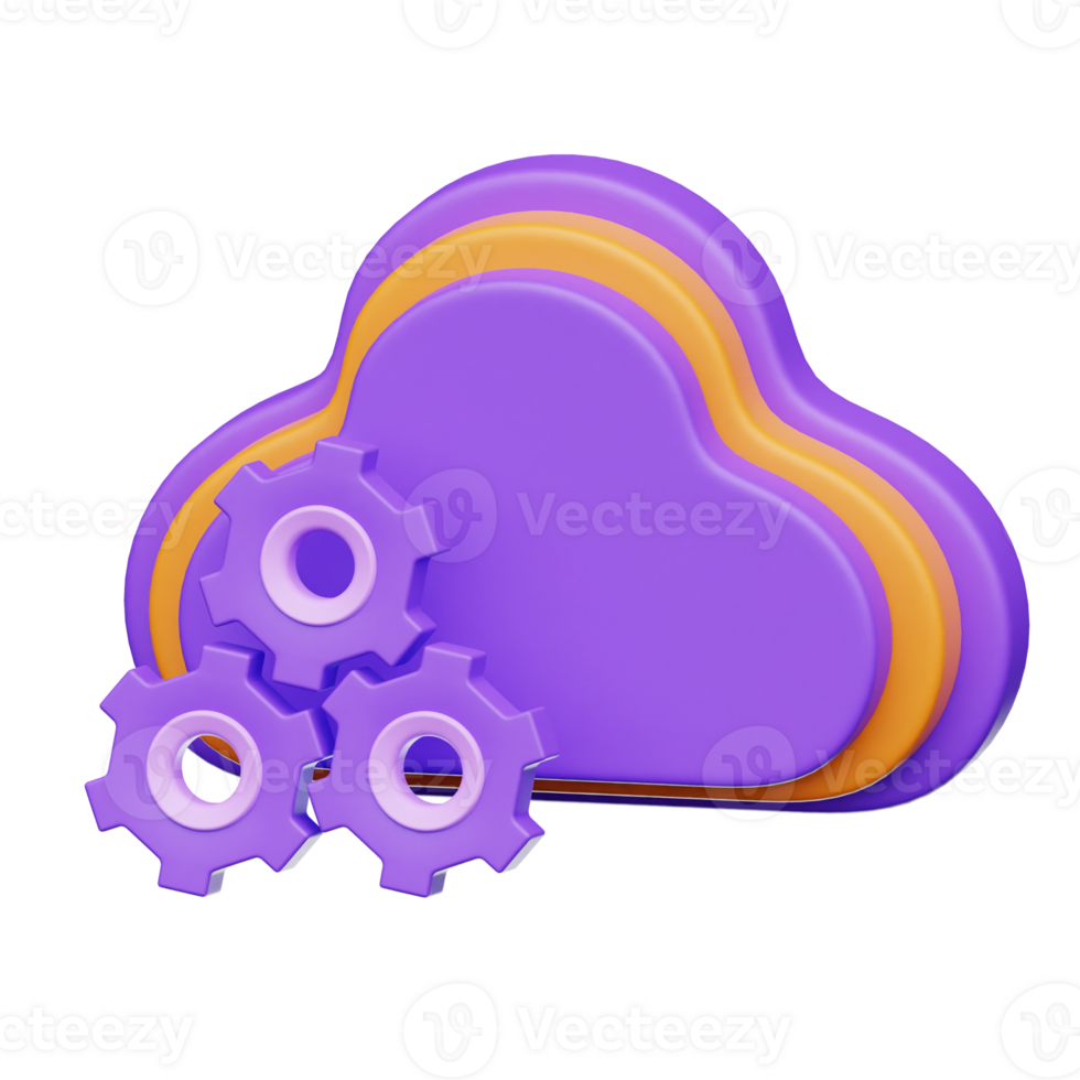 System Cloud Computing 3D Illustration png