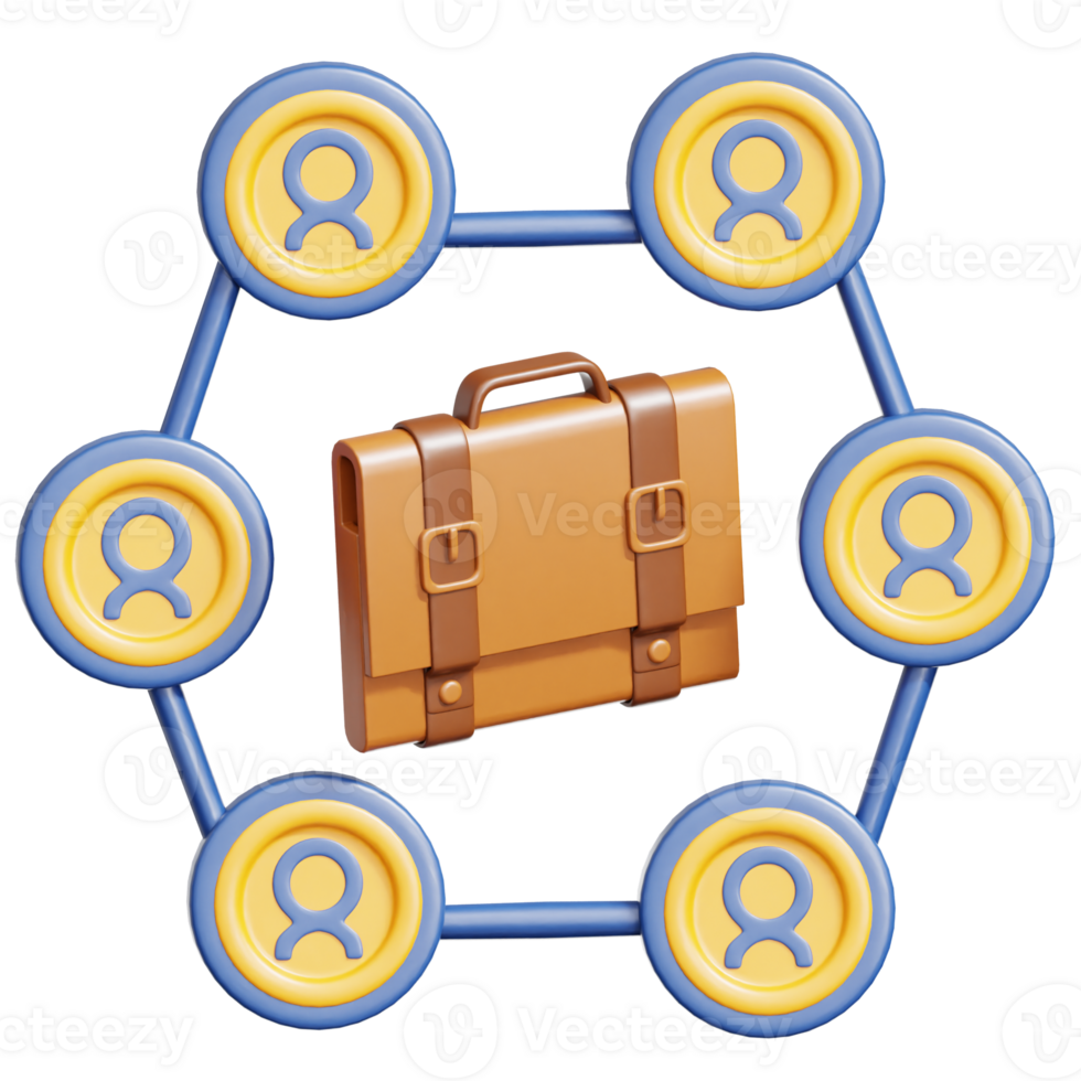 Job Networking 3D Illustration png
