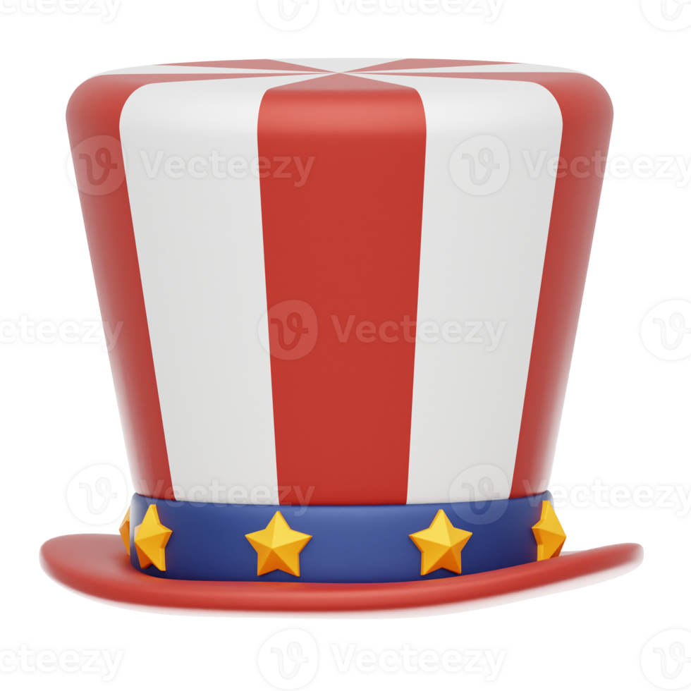 American Hat 3D Illustration png