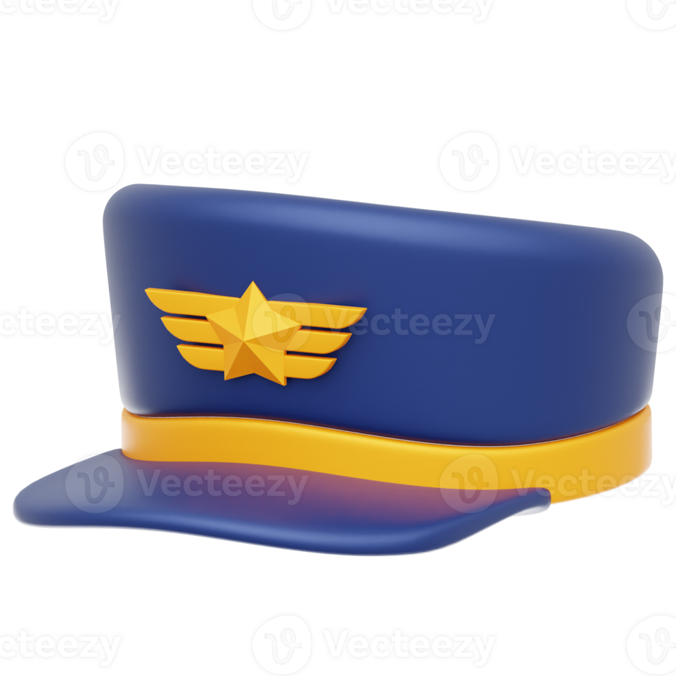 Pilot Hat 3D Illustration png