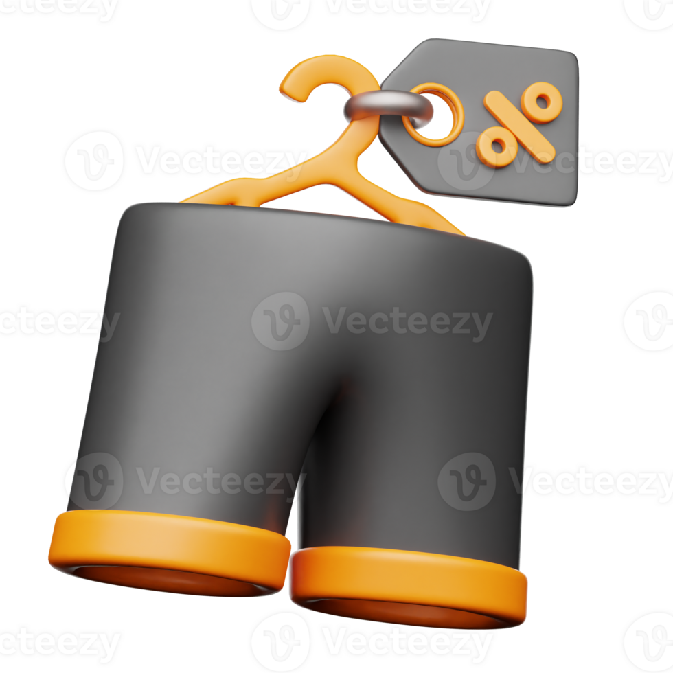 Shorts Discount Black Friday 3D Illustration png