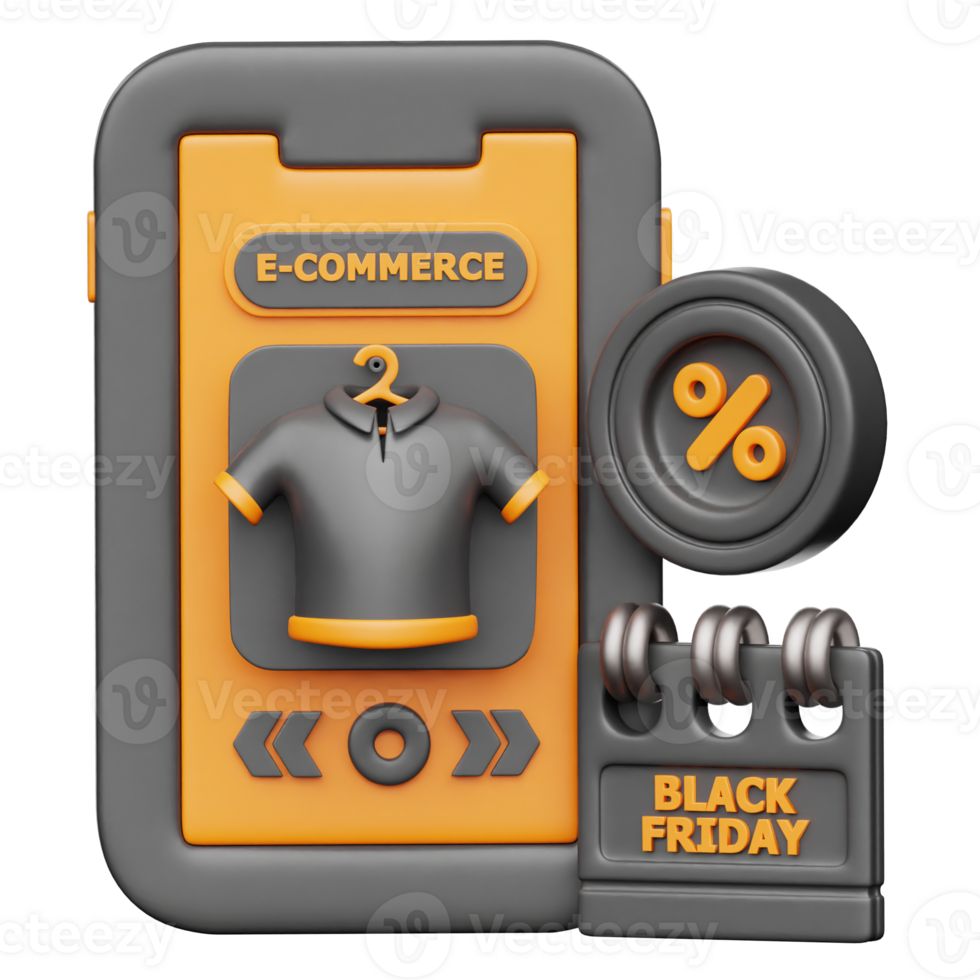 Online Shop Black Friday 3D Illustration png