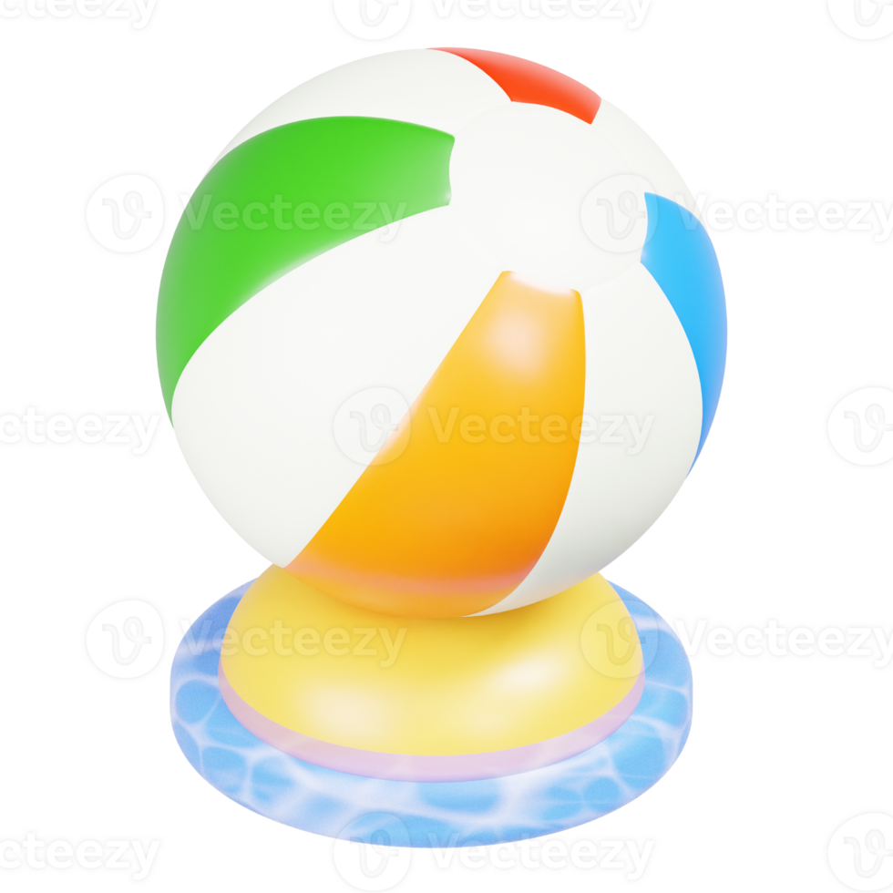 Beach Ball 3D Illustration png