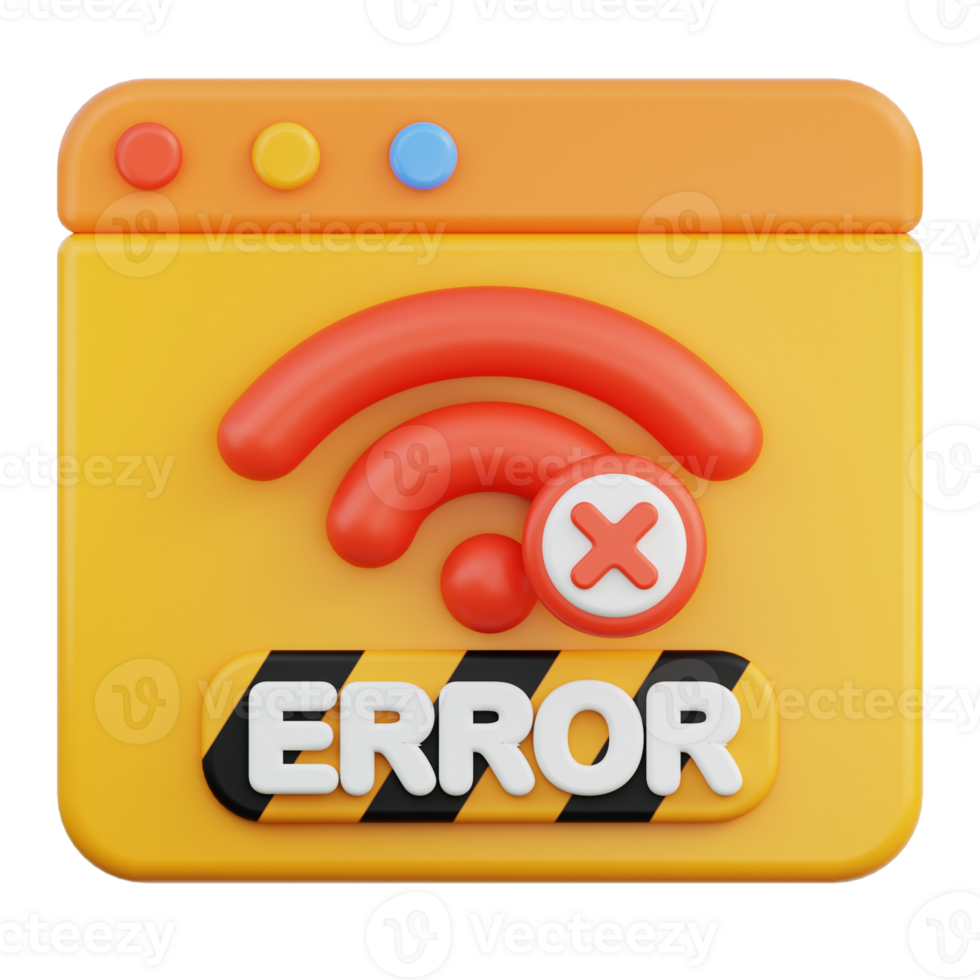 Internet Error 3D Illustration png