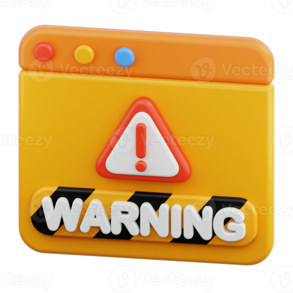 Website Warning 3D Illustration png