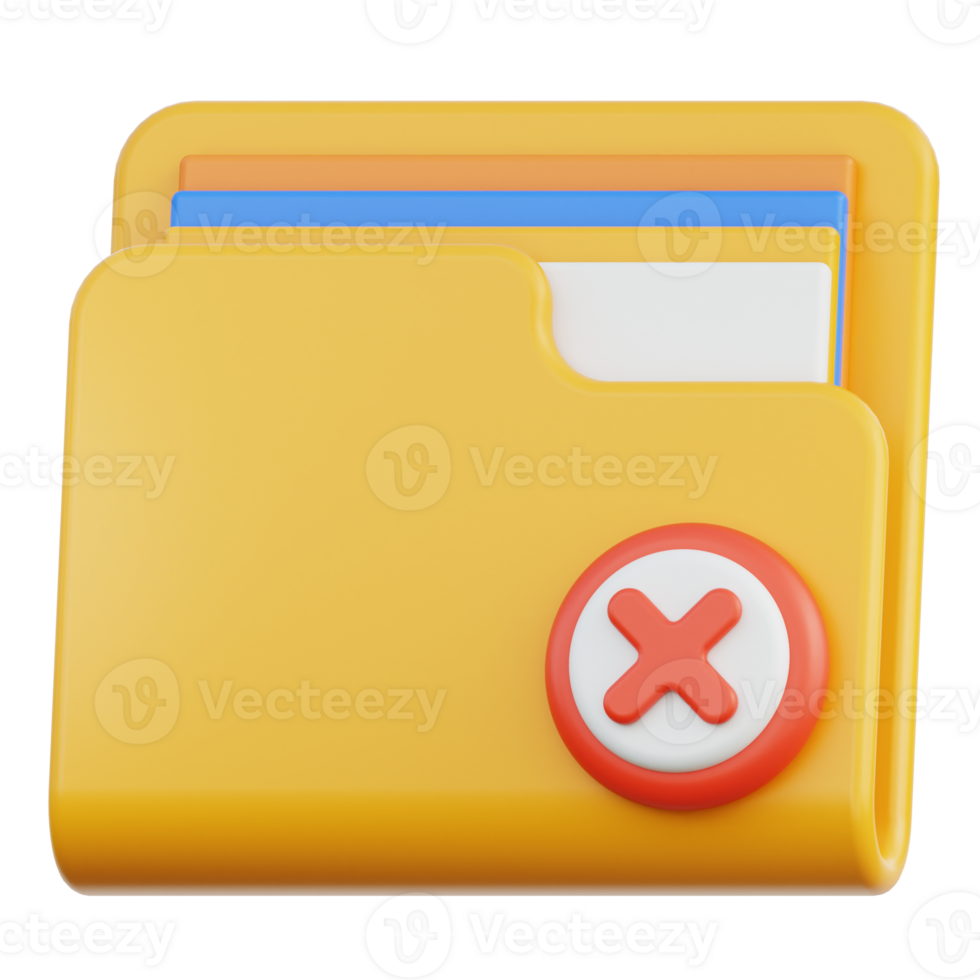 Deleted Document 3D Illustration png