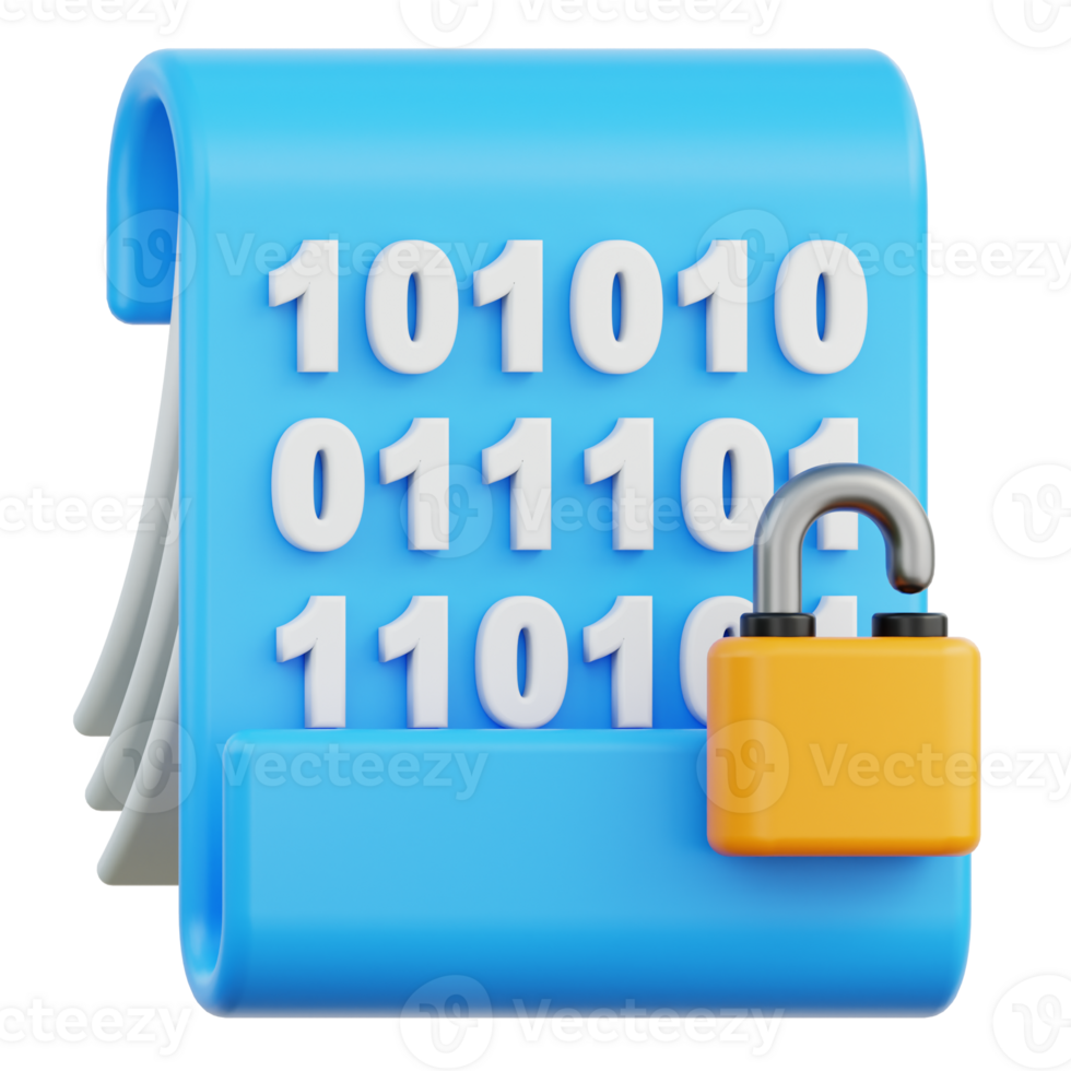 Data Encryption 3D Illustration png