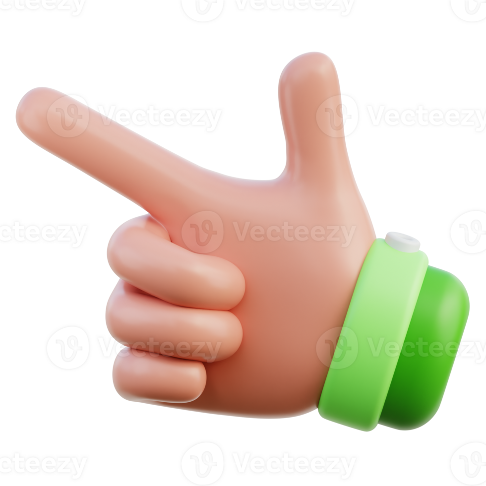 Second Hand Gesture 3D Illustration png