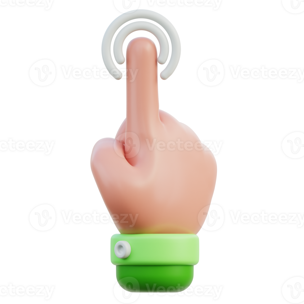 Pointing hand gesture 3D Illustration png