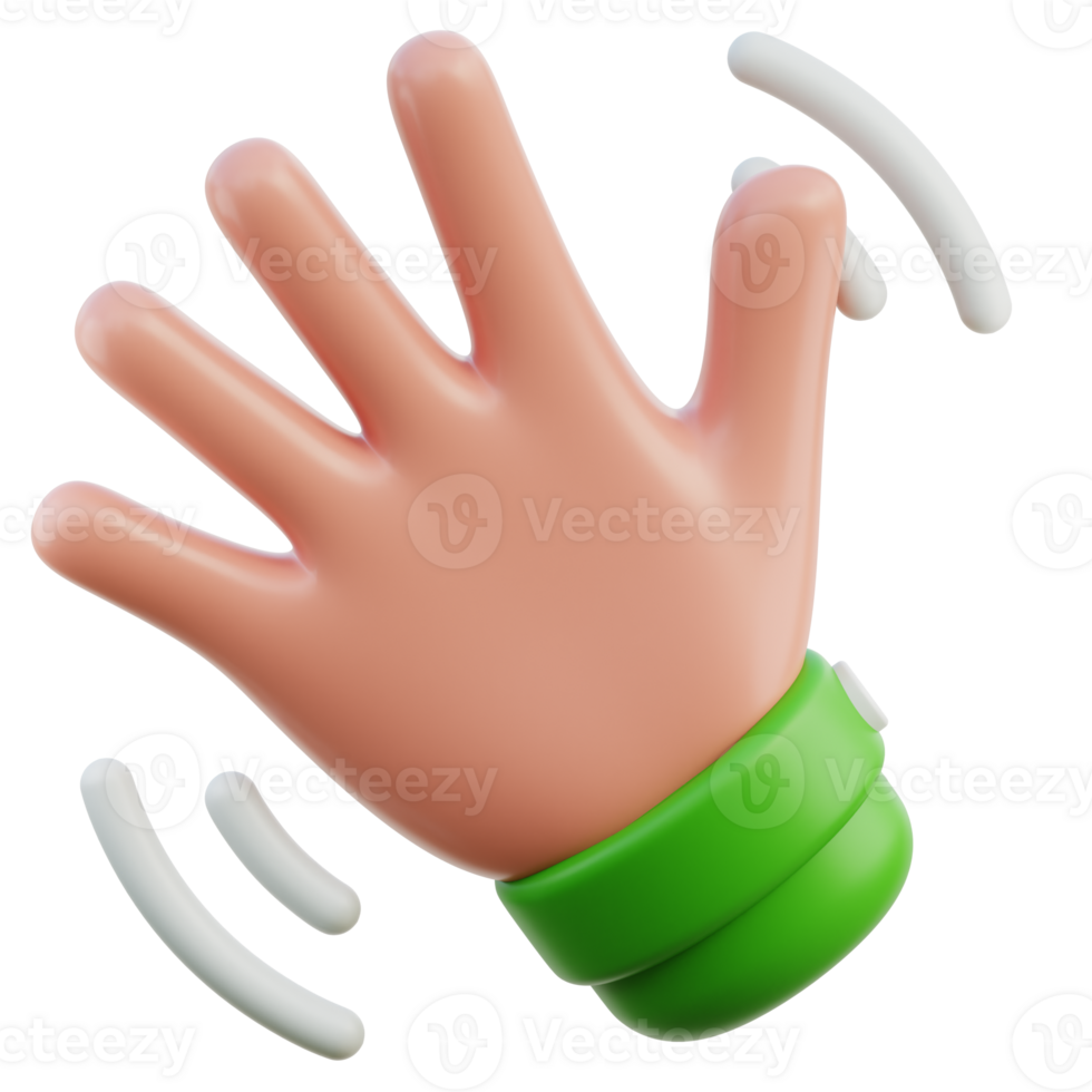 Waving Hand Gesture 3D Illustration png