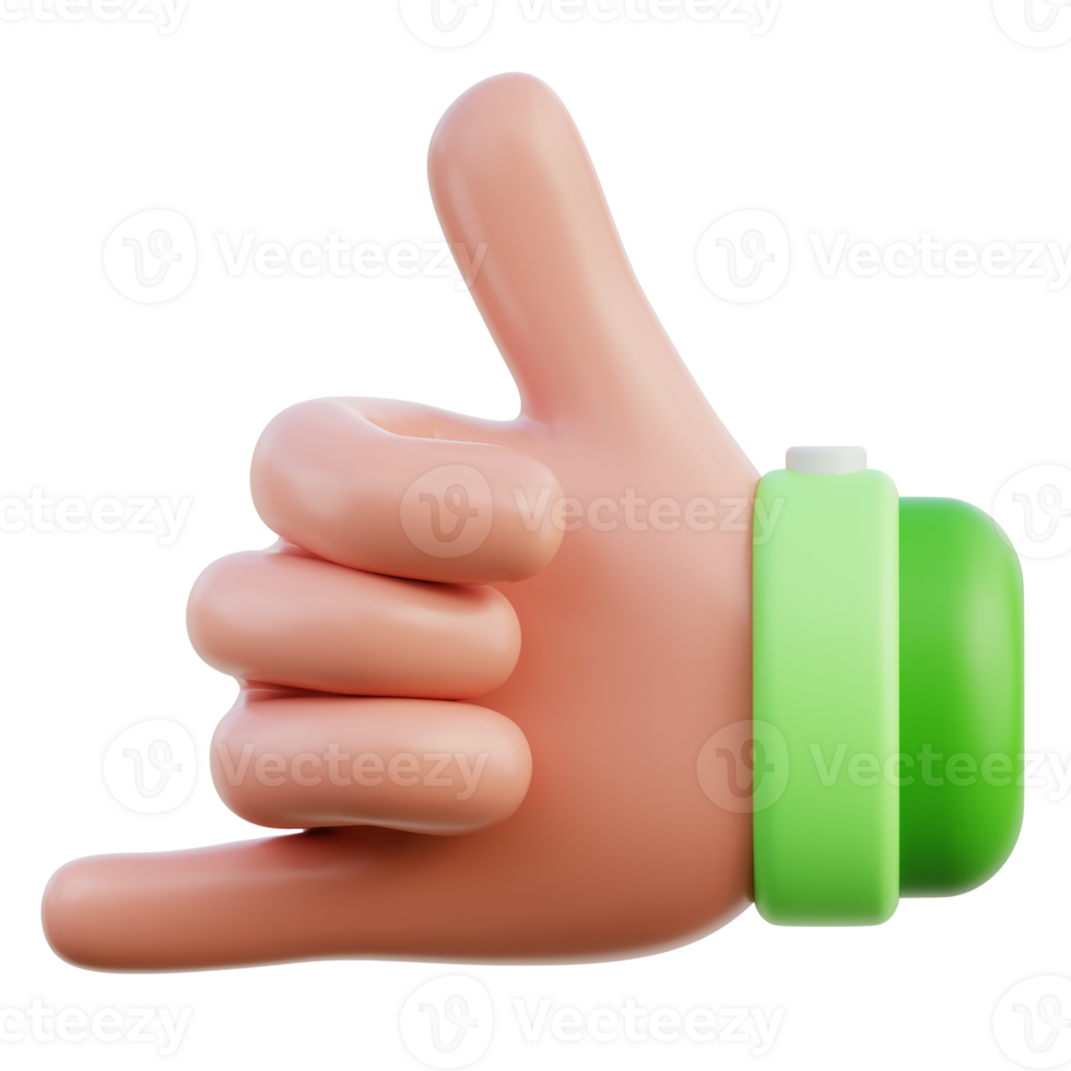 Call me hand gesture 3D Illustration png