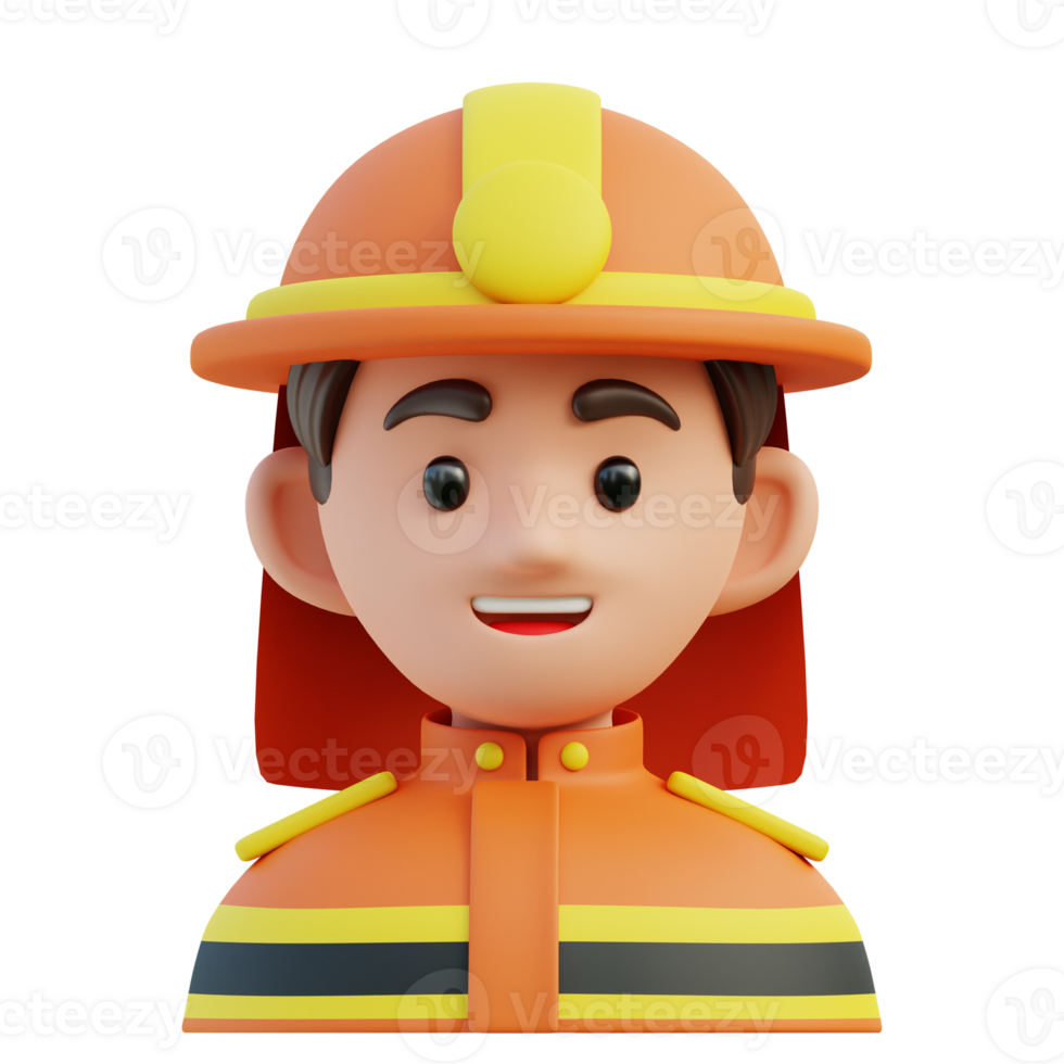 Firefighter 3D Illustration png