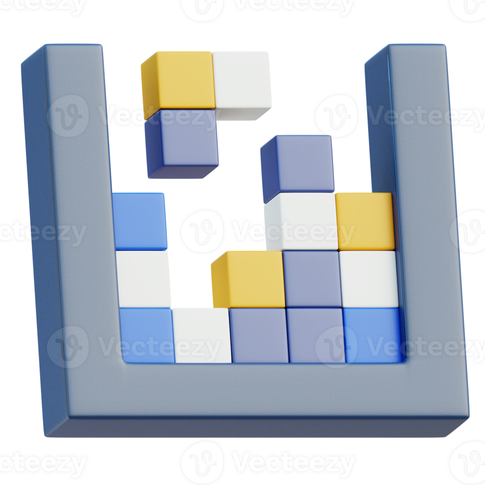 Tetris Block 3D Illustration png