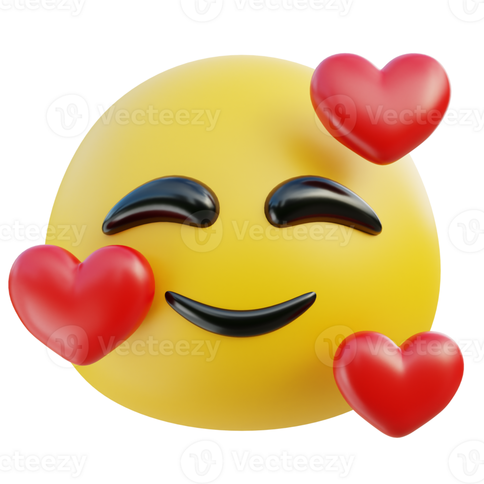 In Love emoji 3D Illustration png