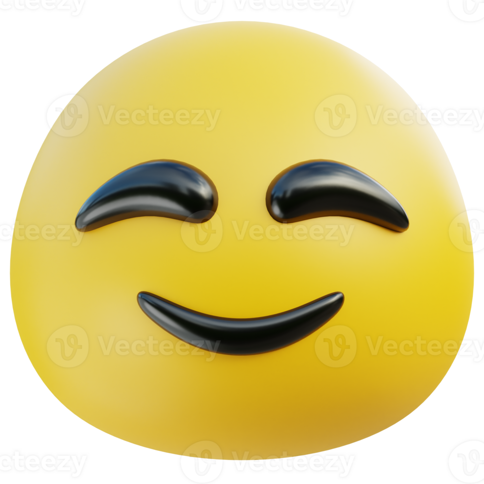 Happy emoji 3D Illustration png