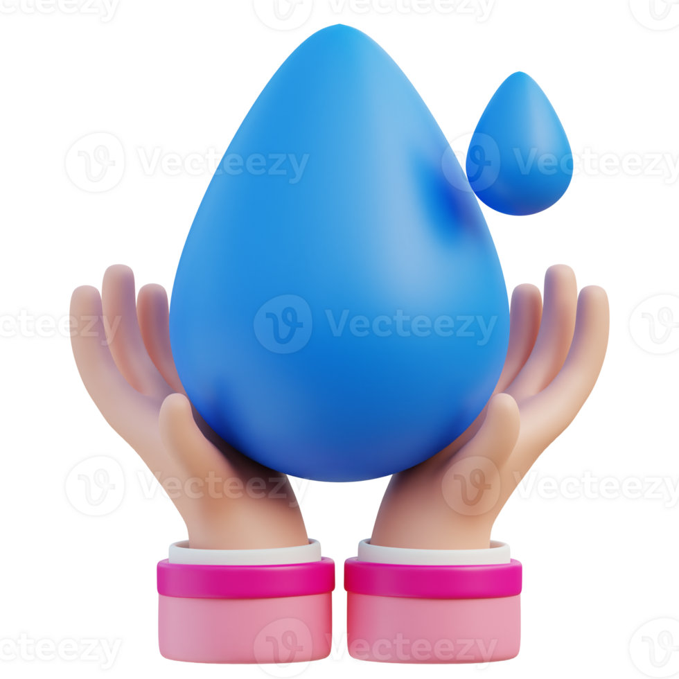Water Save 3D Illustration png