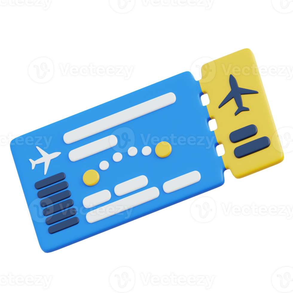 Boarding Pass 3D Illustration png