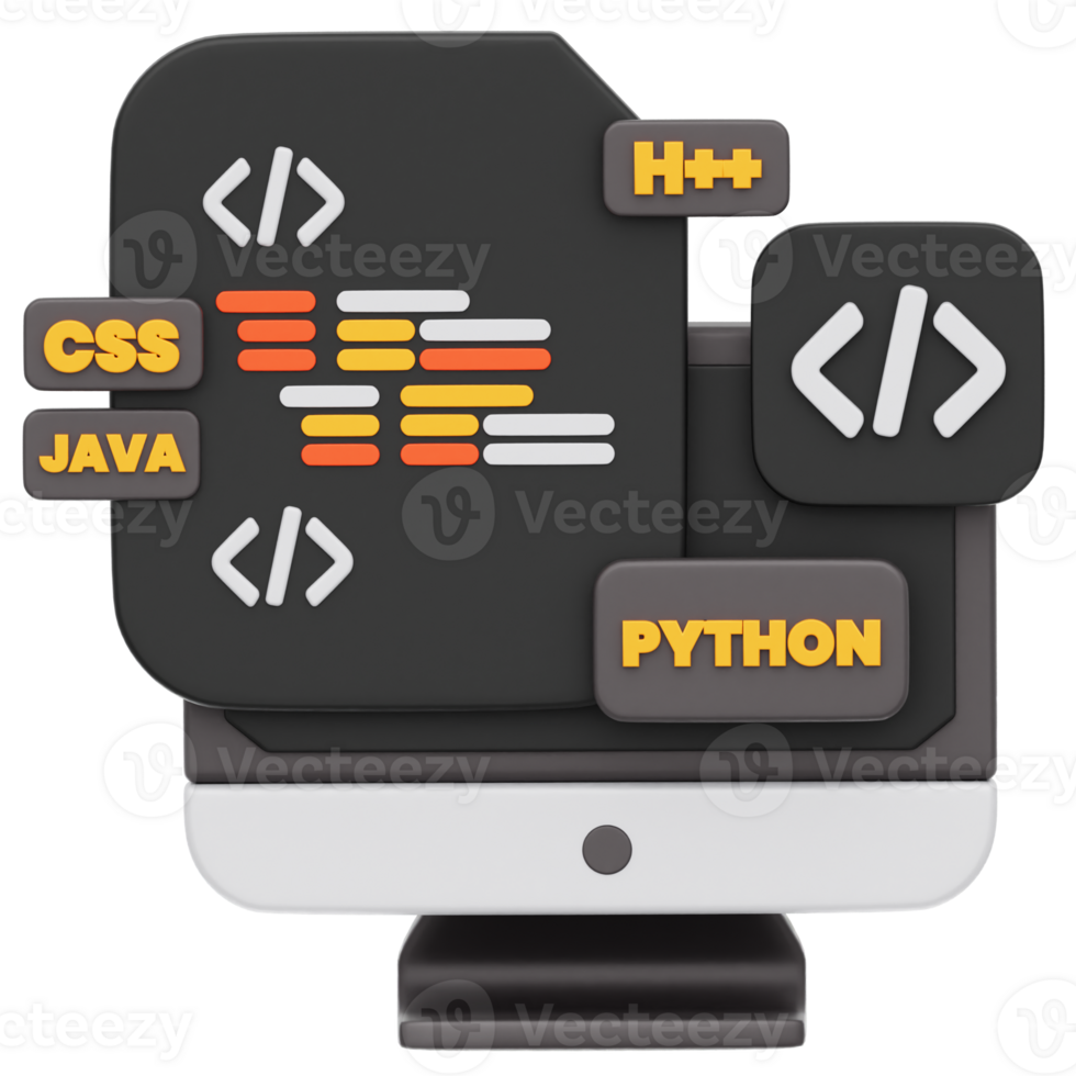 Coding 3D Illustration png