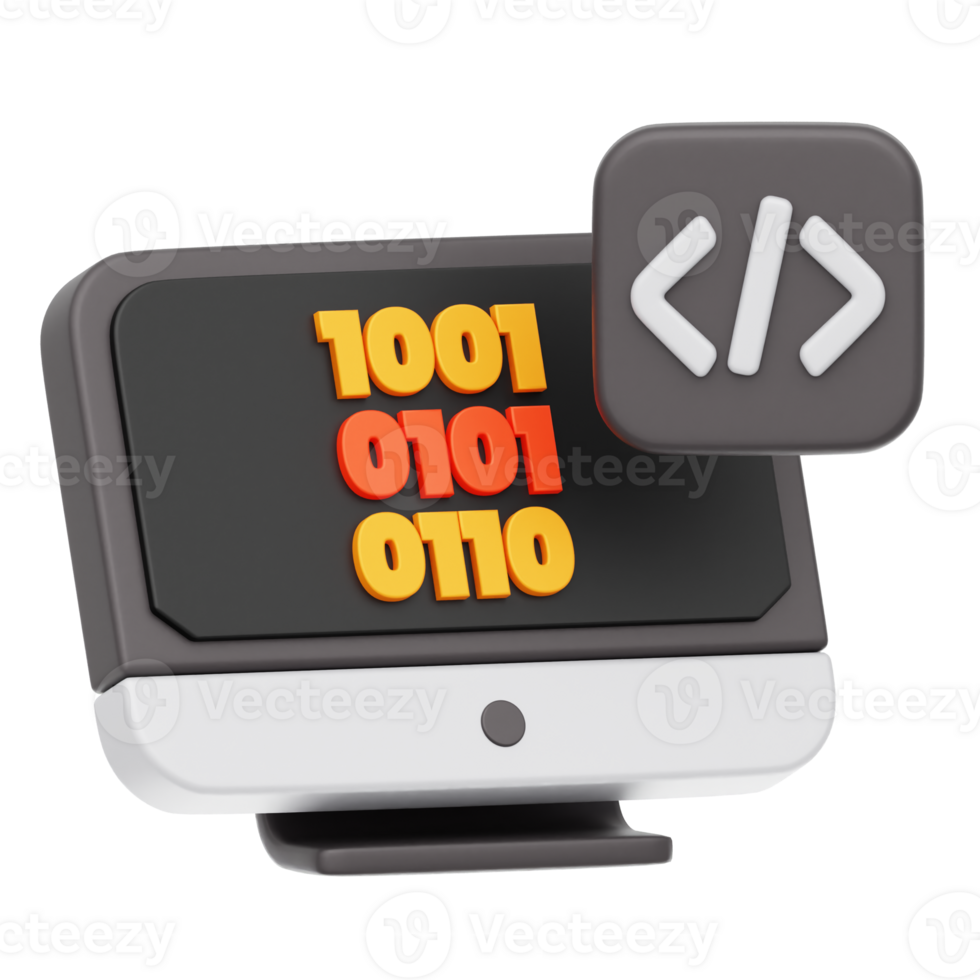 Binary code 3D Illustration png