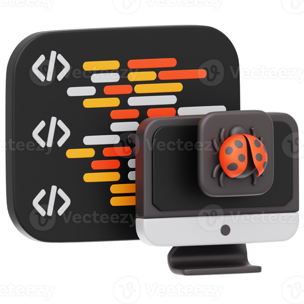 Bug test 3D Illustration png