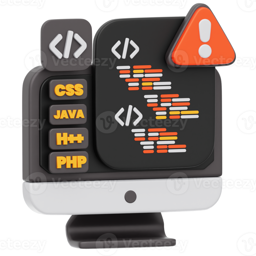 Code Error 3D Illustration png
