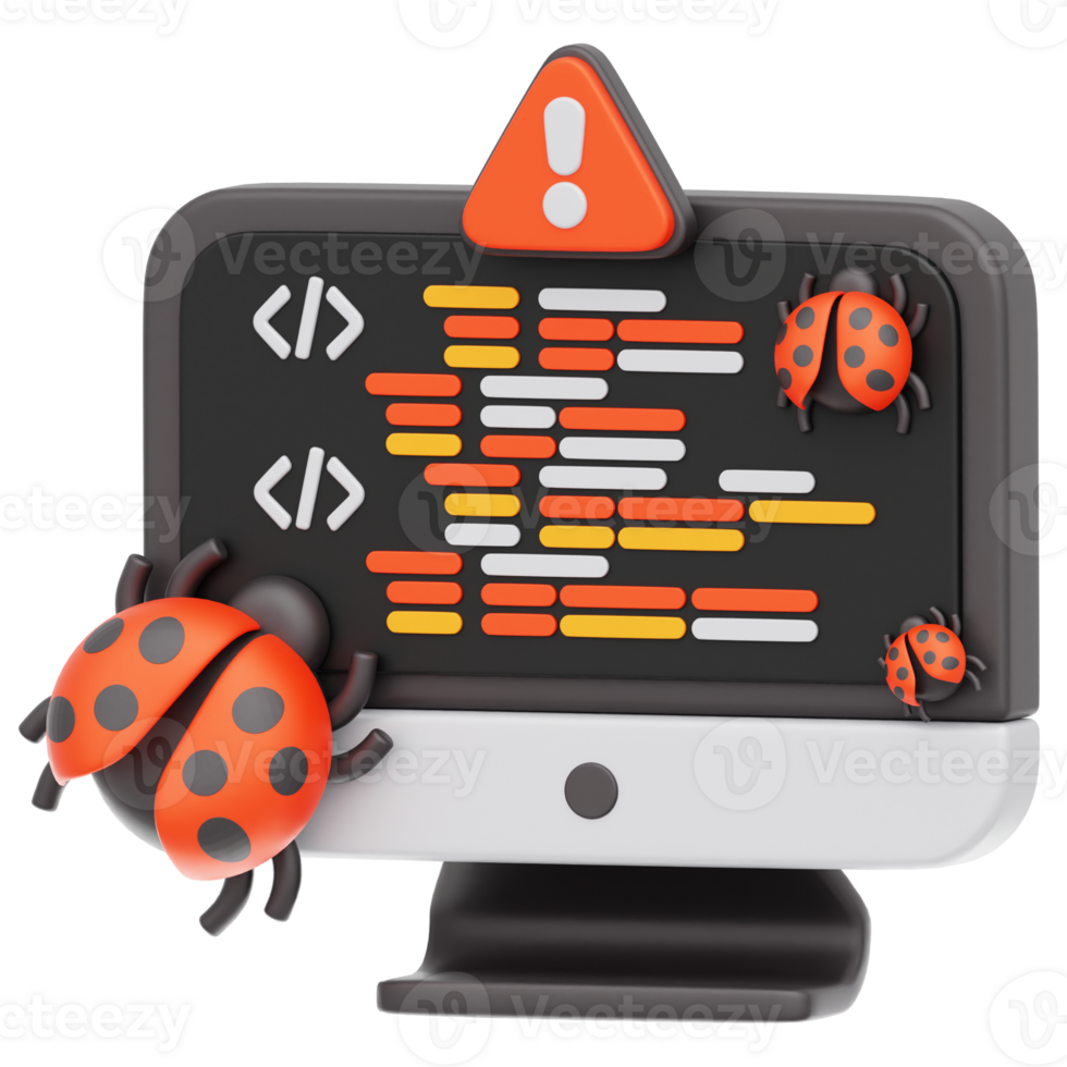 Website Bug 3D Illustration png