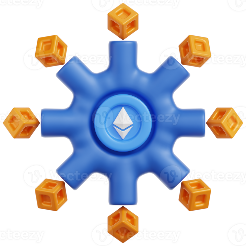 Blockchain 3D Illustration png