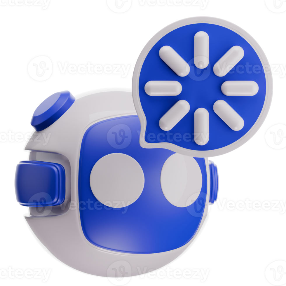 Chatbot Loading 3D Illustration png