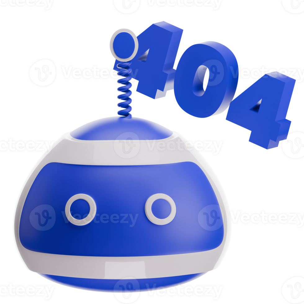 404 Error Bot 3D Illustration png