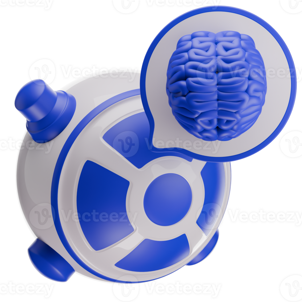 Smart Bot 3D Illustration png