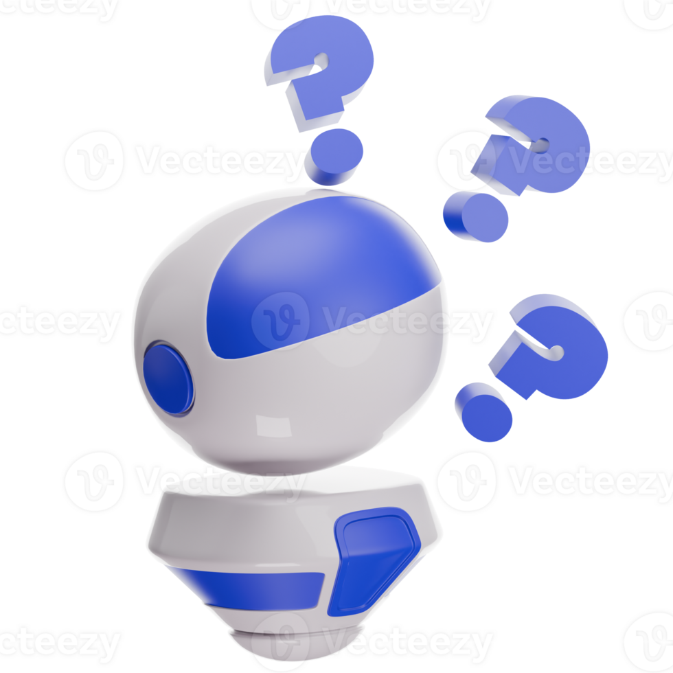 Robot Confused 3D Illustration png