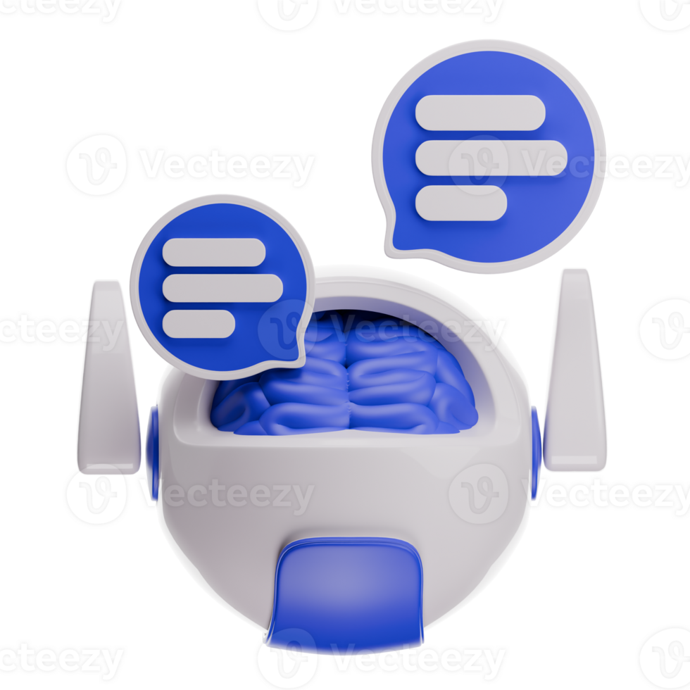 Chatbot AI 3D Illustration png