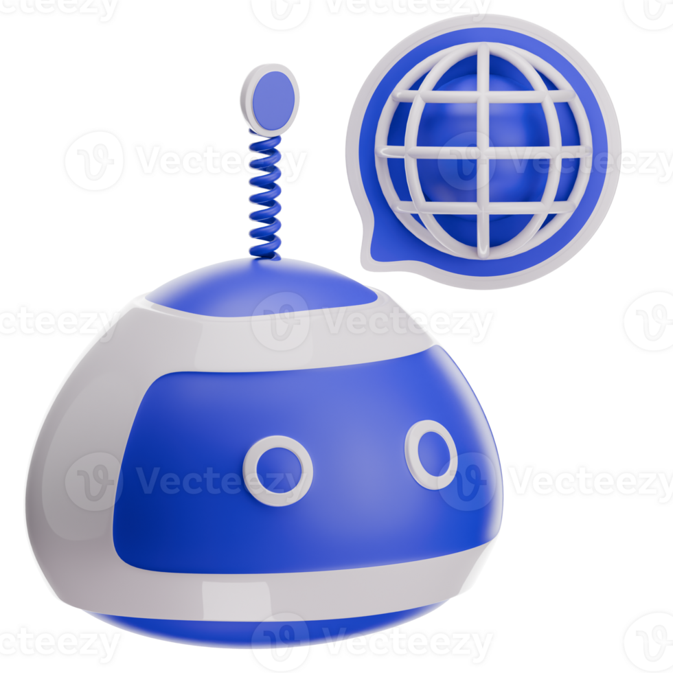 AI Robot Web 3D Illustration png
