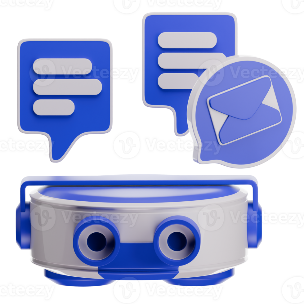 Chatbot Talk 3D Illustration png