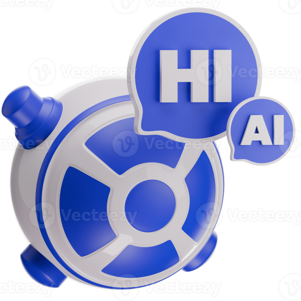 Robot AI 3D Illustration png