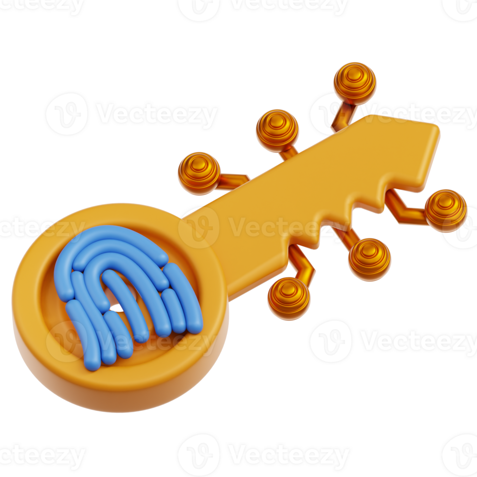 Digital key 3D Illustration png