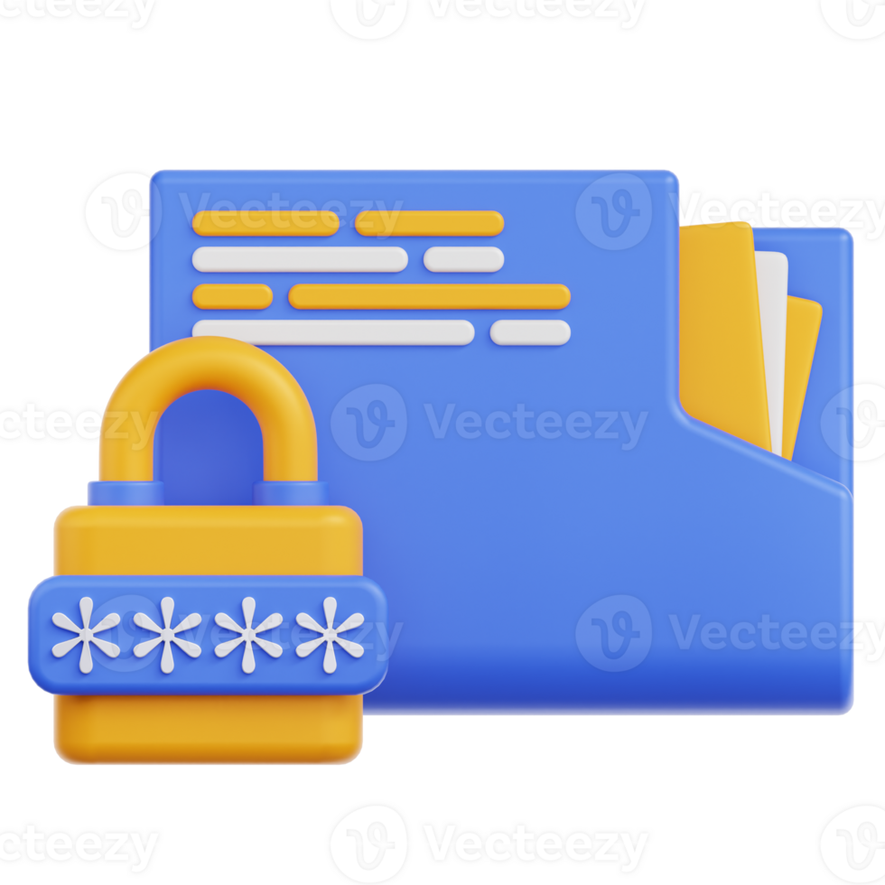 Data Security 3D Illustration png
