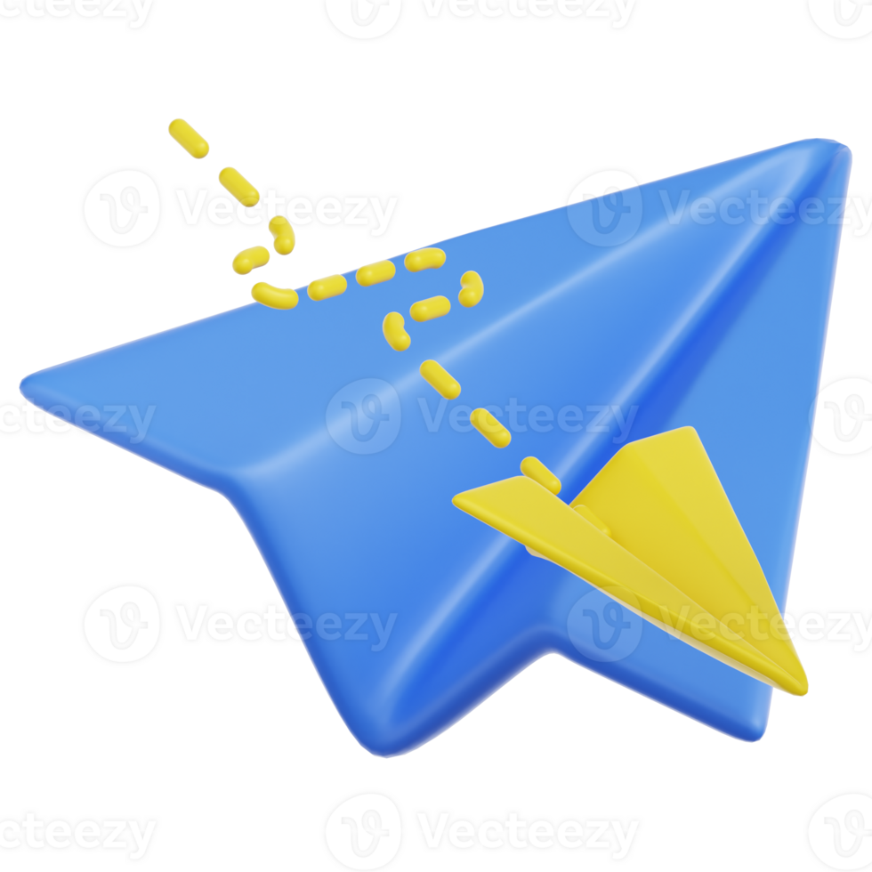 Paper Plane 3D Illustration png
