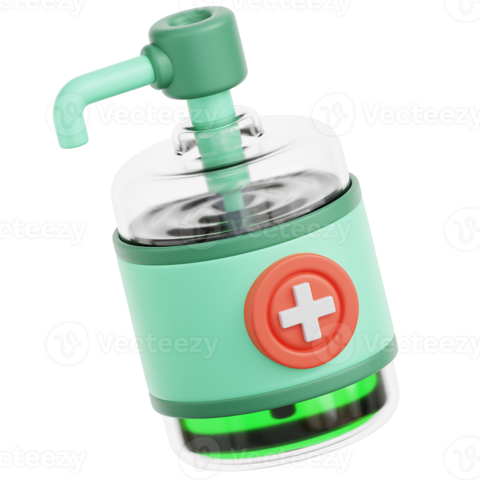 Clean Hand Sanitizer 3D Illustration png