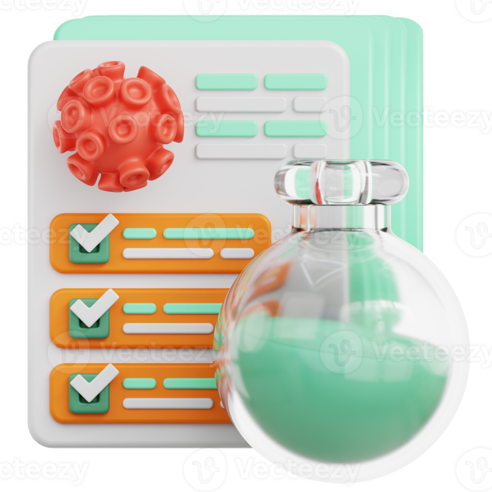 Test Results 3D Illustration png