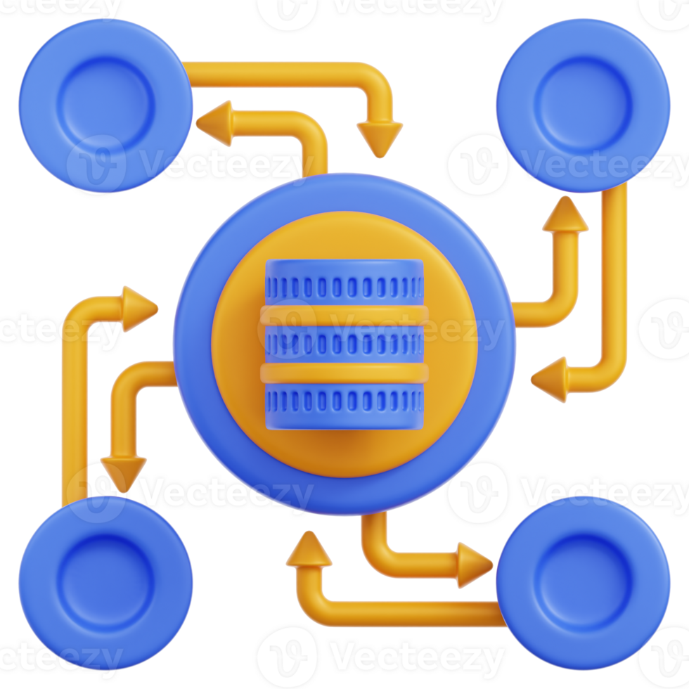 Data Flow 3D Illustration png