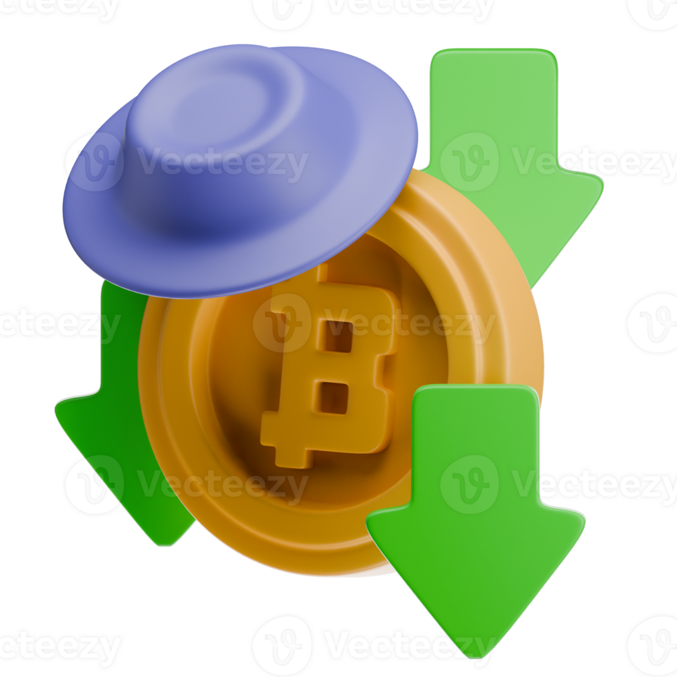 Bitcoin Fraud 3D Illustration png