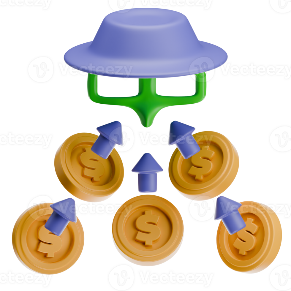 Ponzi scheme pyramid 3D Illustration png