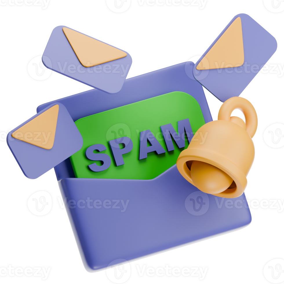 Spam email 3D Illustration png