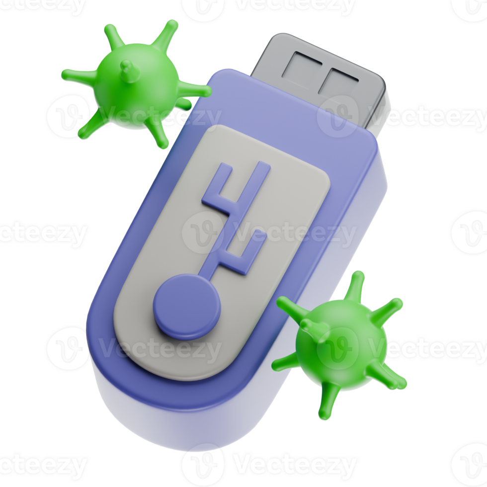Flashdisk virus 3D Illustration png