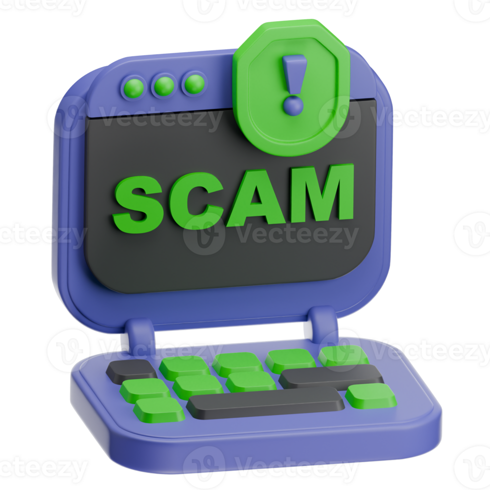 Scam website 3D Illustration png