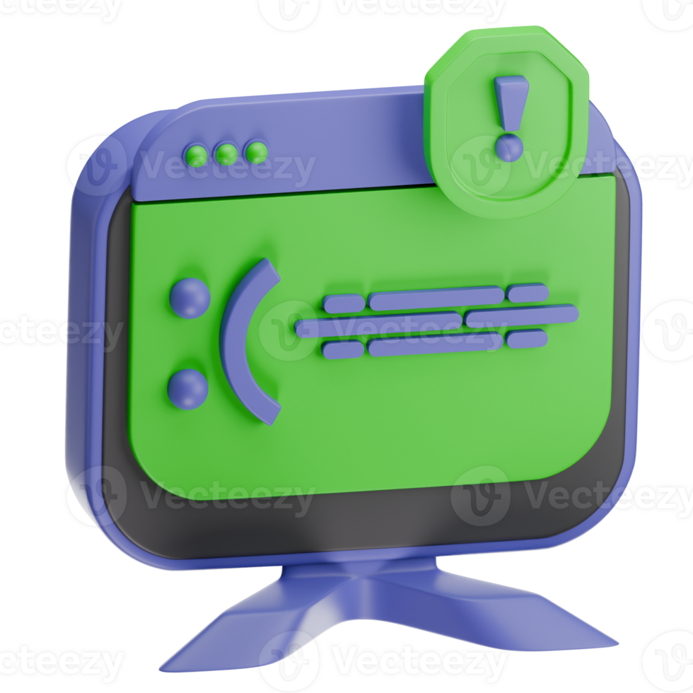 Screen error 3D Illustration png